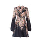 Design High Version Single-breasted Stand-up Collar Puff Sleeve Dresses