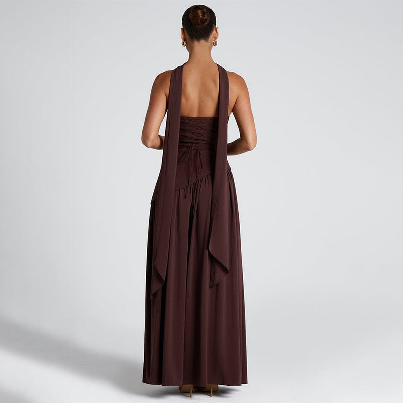 Spring Solid Color Sleeveless Tube Backless Tops