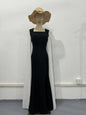Women's Autumn Batwing Sleeve Hepburn Style Black Dresses