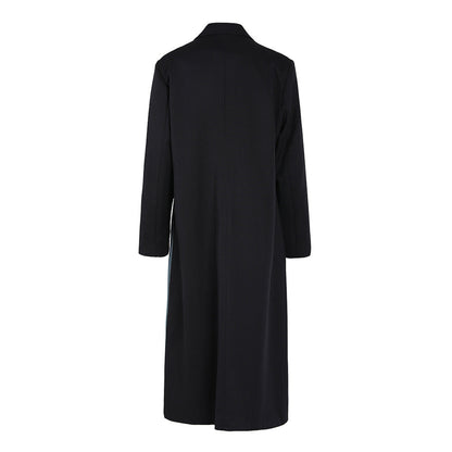 Women's Contrast Patchwork Overcoat Spring Vintage Collar Coats