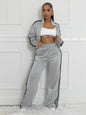 Autumn Striped Zipper Thickening Leisure Commute Suits