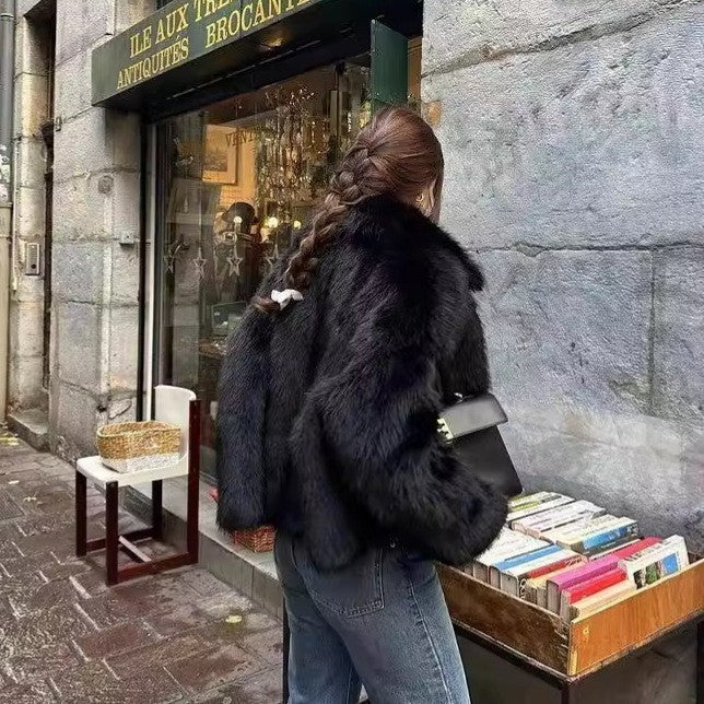 Women's Environmental Protection Fur Winter Large Lapel Coats