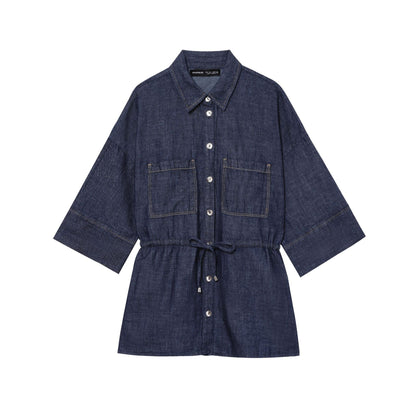 Summer With Decoration Blended Fabric Shirt Suits