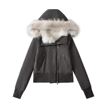 Head Hooded Environmental Protection Fur Collar Sweaters