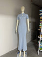 Women's Summer Candy Color Slim Dress Round Dresses