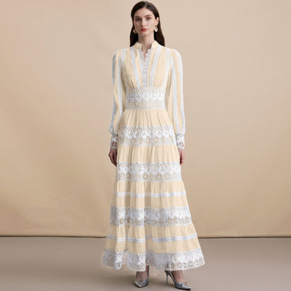 Women's Dress Stitching Lace Edge Design Sense Dresses