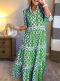 Slouchy Geometric Print Round Neck Dress Dresses