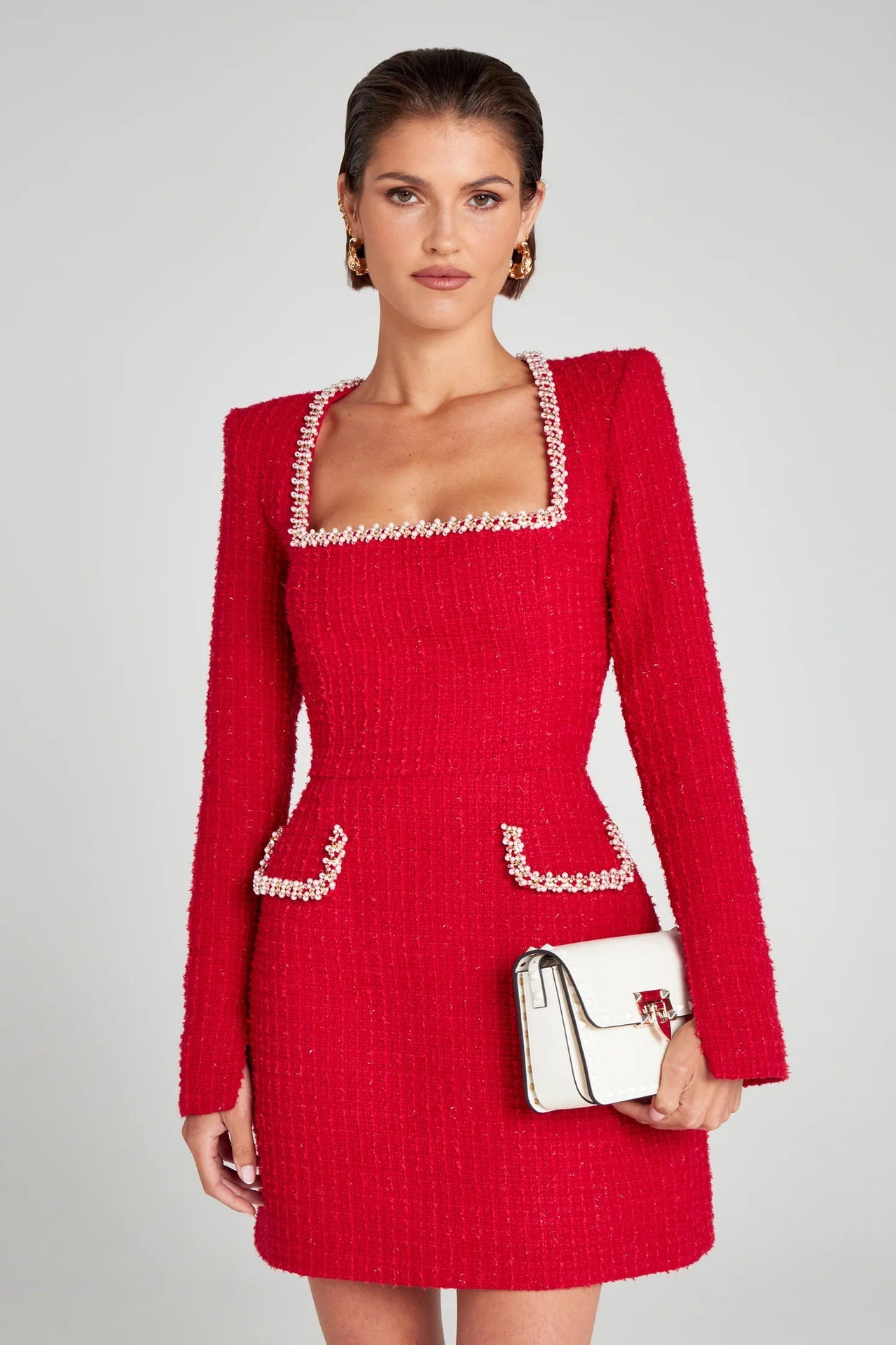 Women's Slim Fit Slimming Long-sleeved Beaded Classic Dresses
