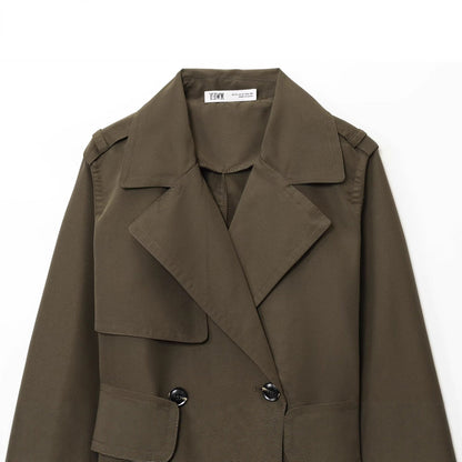 Autumn Hydrophobic Imitation Wind Double Breasted Coats