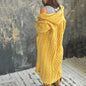 Women's Thickened Twist Braid Hooded Long Sweaters