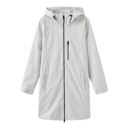 Women's Waterproof Windbreaker Hooded Long Sleeve Loose Coats