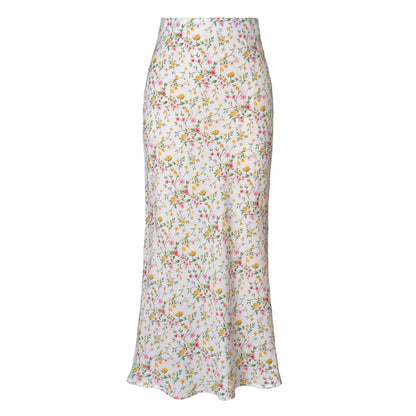 Women's Acetate Satin High Waist Elastic Quality Skirts