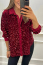 Women's Winter Solid Color Lapel Long Sleeve Tops