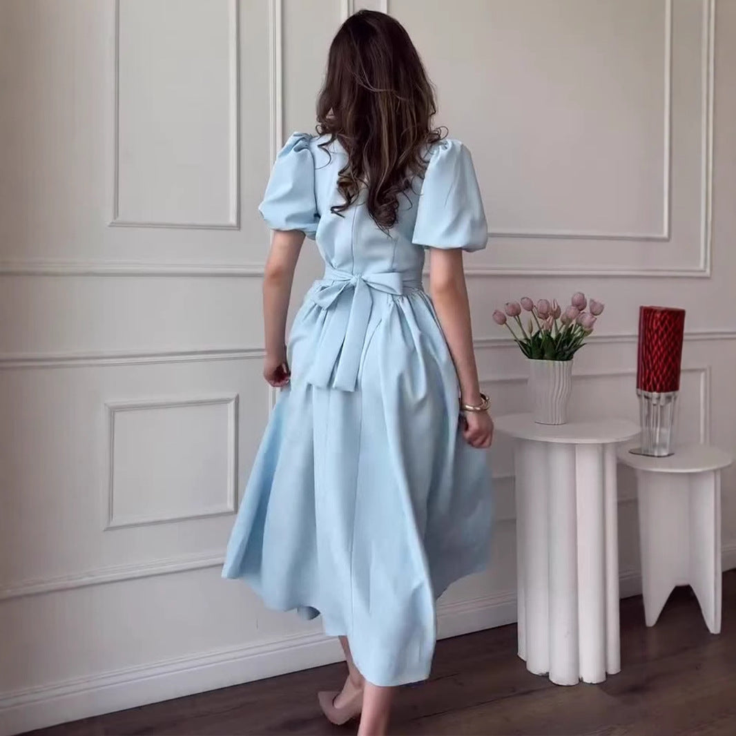 Women's Sweet Elegant Sleeve Long Dress Soft Dresses