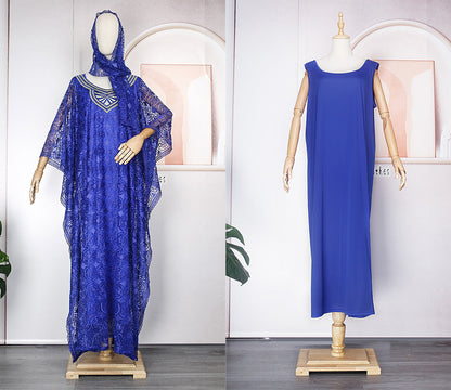Women's Loose Batwing Sleeve Dress Robe Three-piece Dresses