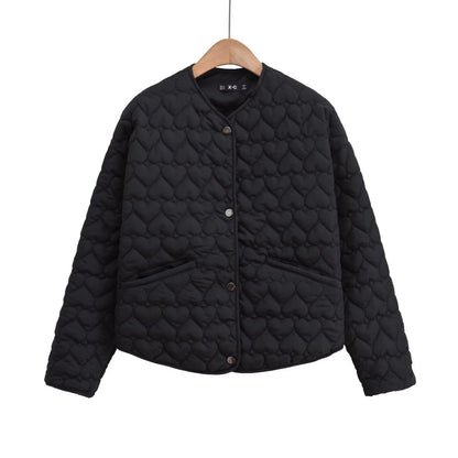 Women's Street Fashion Love Thread Cotton Coats