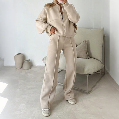 Women's Sports Style Long-sleeved Solid Color Long Suits