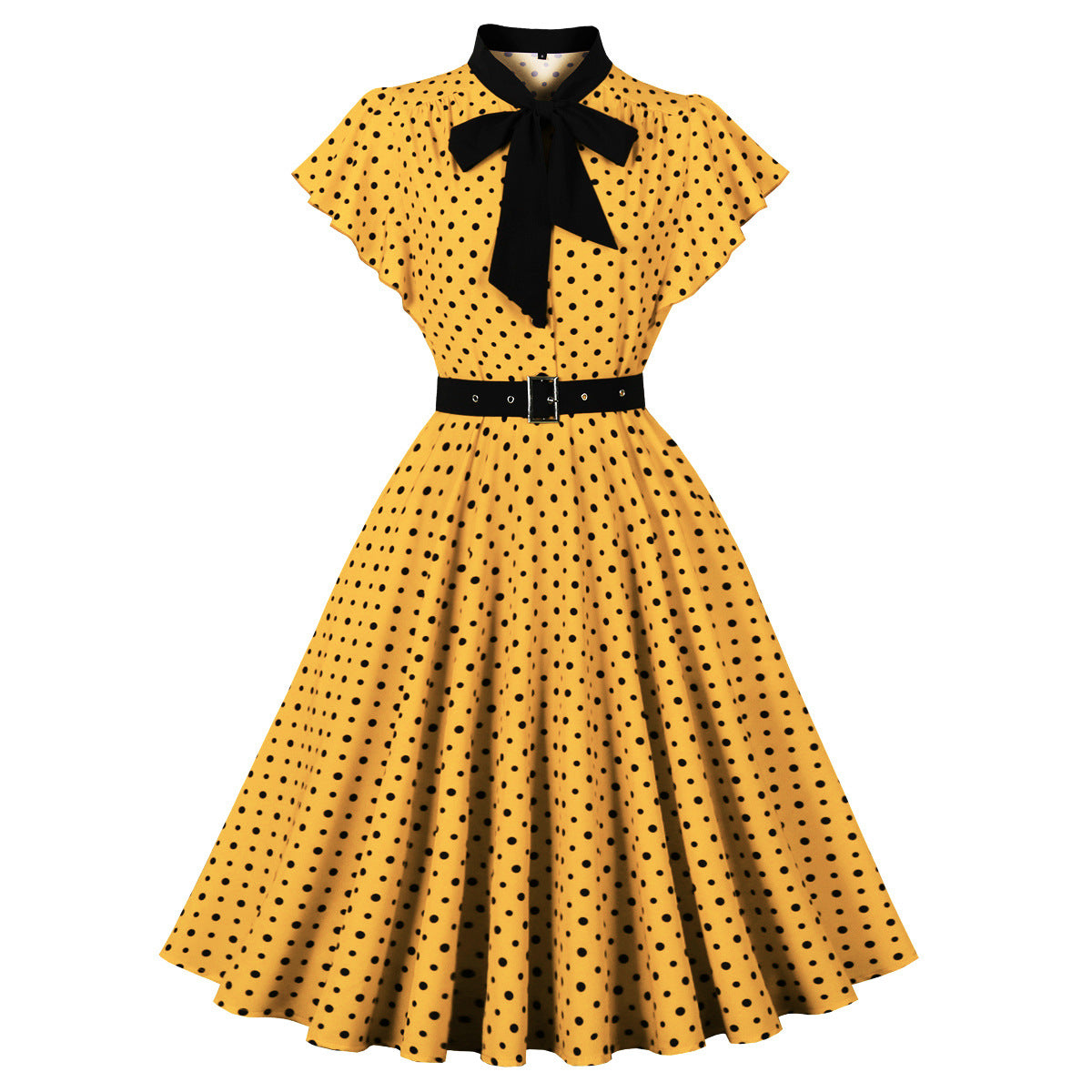 Women's Neck Slim Slimming Knee-length Dress Retro Dresses