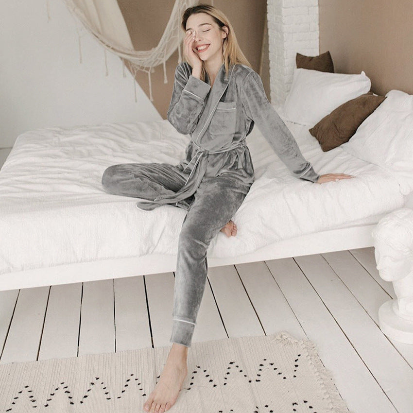 Women's Gold Veet Two-piece Fashion Casual Comfortable Suits