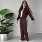 Women's Autumn Fashion Color Contrast Idle Style Casual Suits