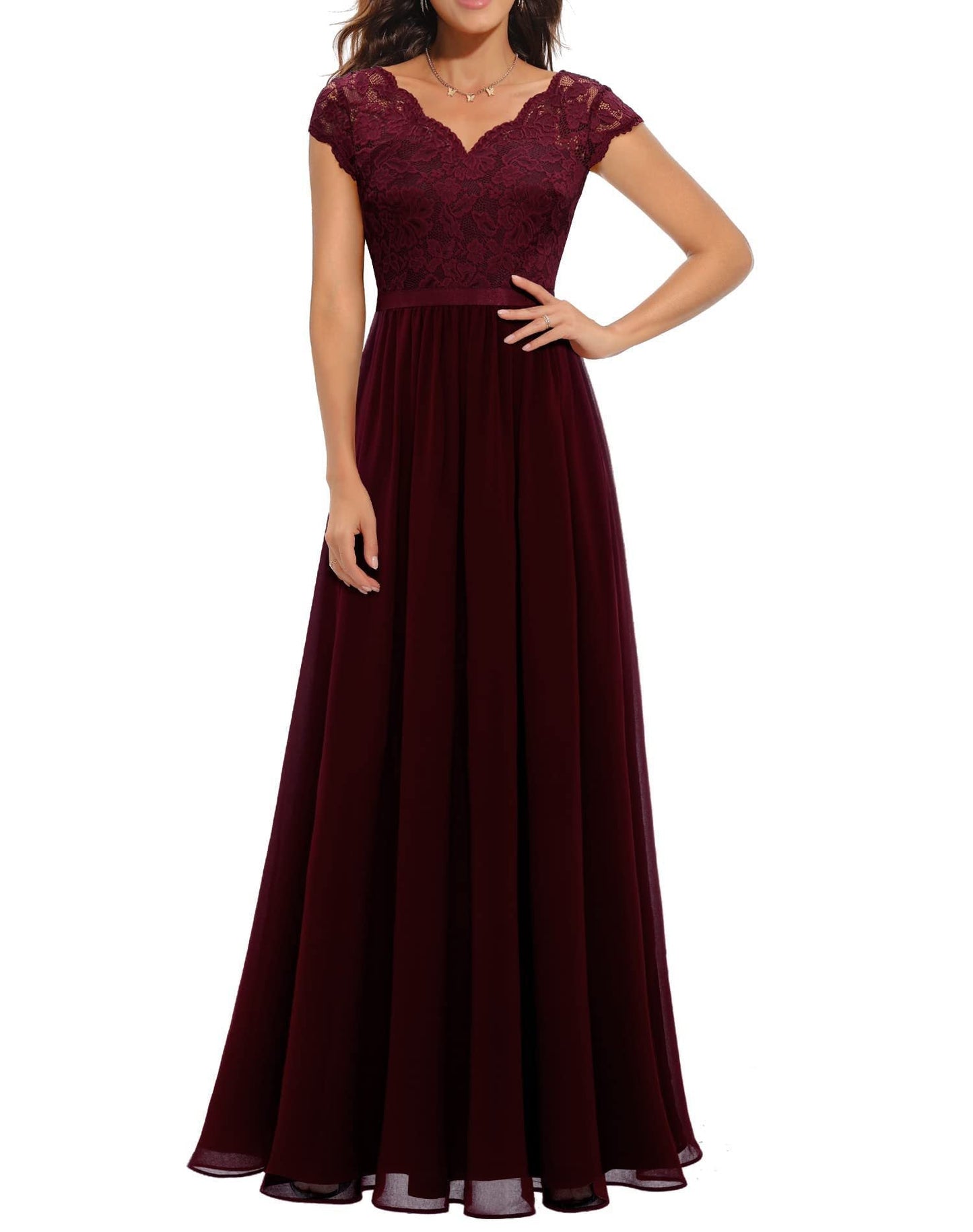 Classic Dress Lace Long Patchwork Noble Dresses