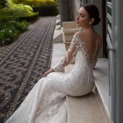 Deep V Fishtail Dress Sexy Temperament Slimming Summer Wedding Dresses