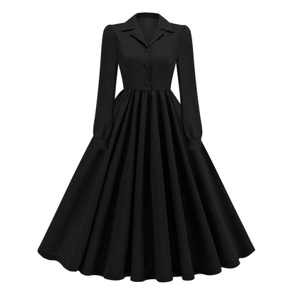 Women's Sleeve Autumn Retro French Style Commuting Dresses