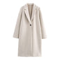 Women's Temperament Wild Button Decoration Soft Overcoat Coats