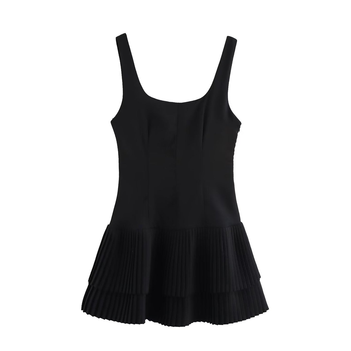 Spring Wide Pleated Slimming Strap Dress Dresses