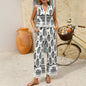 Women's Casual Vacation Style Bohemian Print Contrast Suits