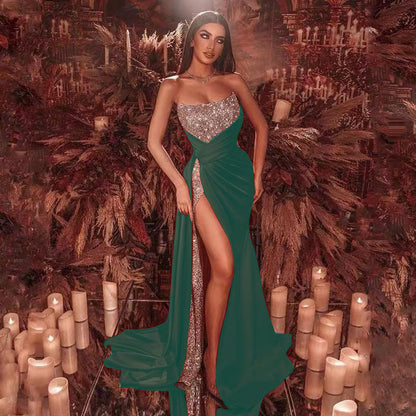 Women's Slit Long Dress Sexy Tube Large Dresses