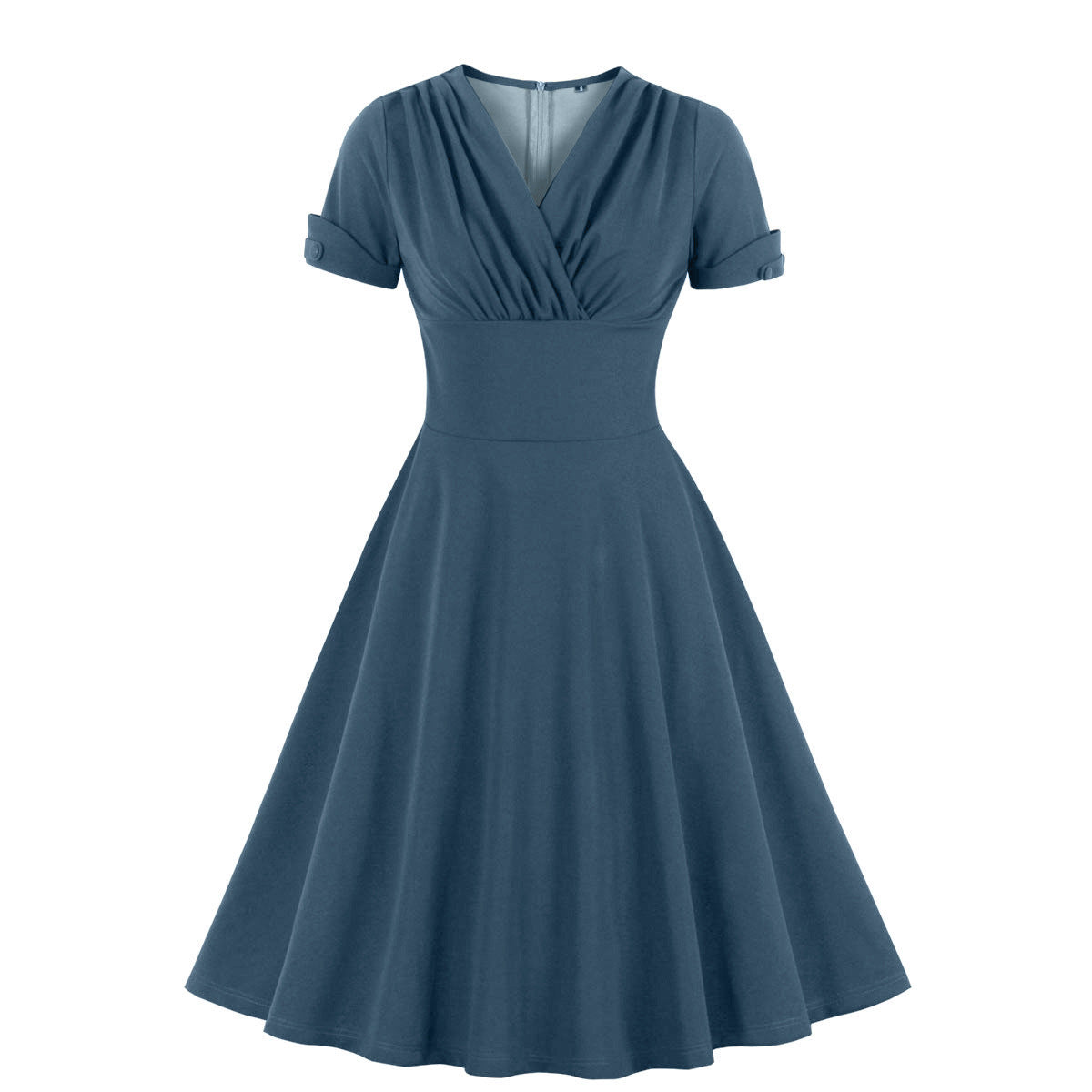 Women's Collar Retro Temperament Pleating Large Hem Dresses
