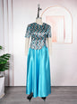 Women's T-shirt Dress African Wear Crystal Satin Dresses