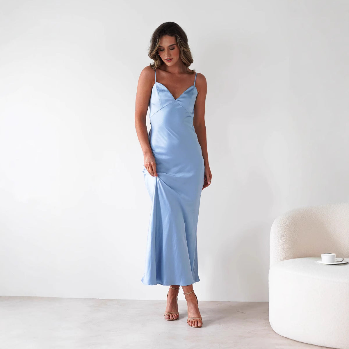 New Dress Strap Satin Fashion Backless Dresses
