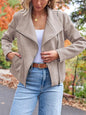 Classy Glamorous Fashion Casual Motorcycle Suede Coats