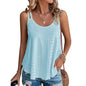 Women's Knitted Summer Round Neck Solid Color Tops