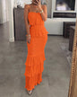 Goddess Tube Smocking Pleated Slim Fit Dresses