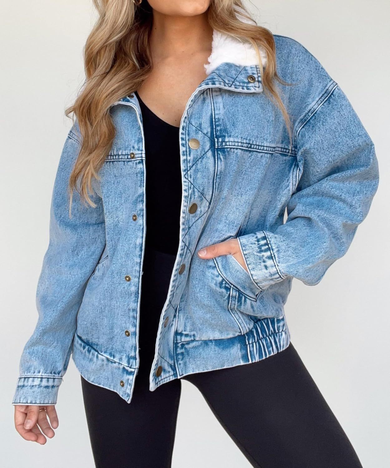 Cotton Loose Fur Collar Lapel Double Coats