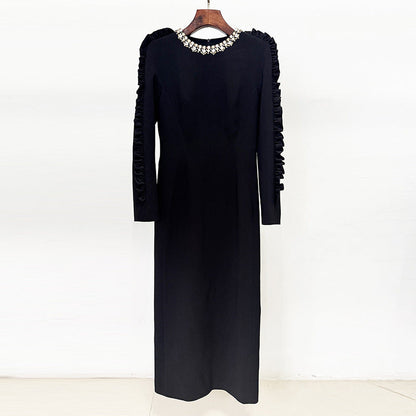 Fashionable Stringy Seedge Three-dimensional Decoration Long Dresses