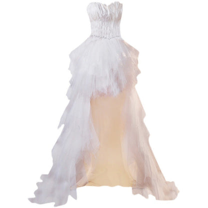 Tube Princess Bride Front Back Long Wedding Dresses