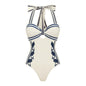 Swimsuit Navy Halter One Piece Swimsuit Set Women
