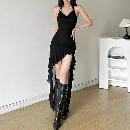 Women's Color Sexy Hot Halter Slim Fit Dresses