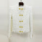 Fashion Tassel Fringe Tweed Stand Collar Coats