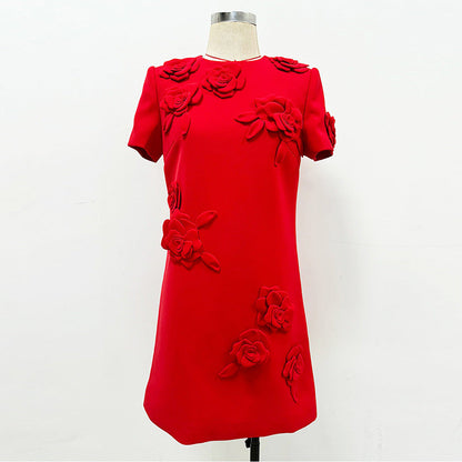 Trendy Fashion Three-dimensional Flower Sleeve Dress Dresses