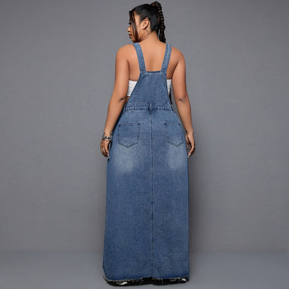Women's Large Denim Cool Strap Dress Dresses