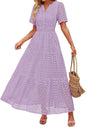 Women's A- Line Hollow Lace Cake Dress Dresses