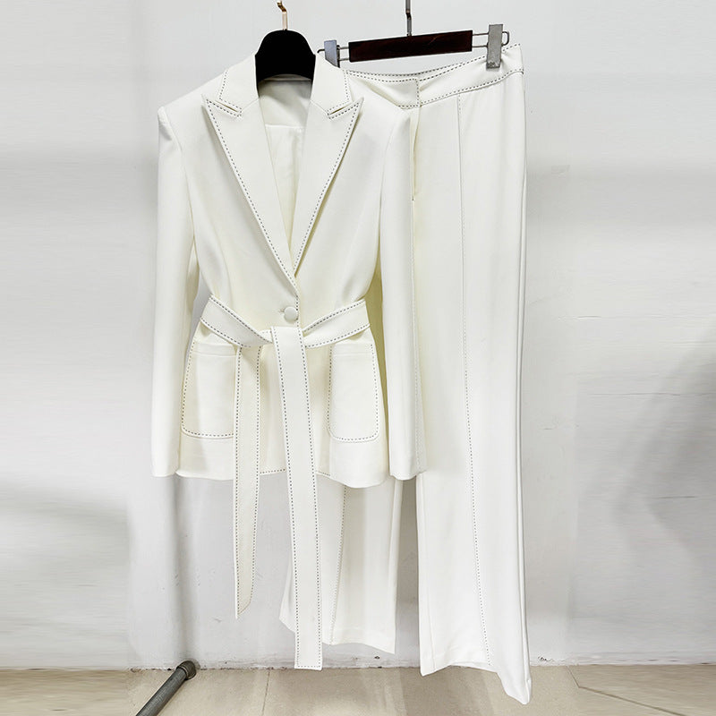 Fashion Beaded Decorative Series Belt Two-piece Suits