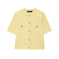 Women's Sleeve Knit Shirt Fashion Autumn Yellow Sweaters
