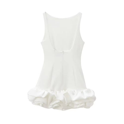 Women's Dress Ruffled Halter Spaghetti Straps Backless Dresses