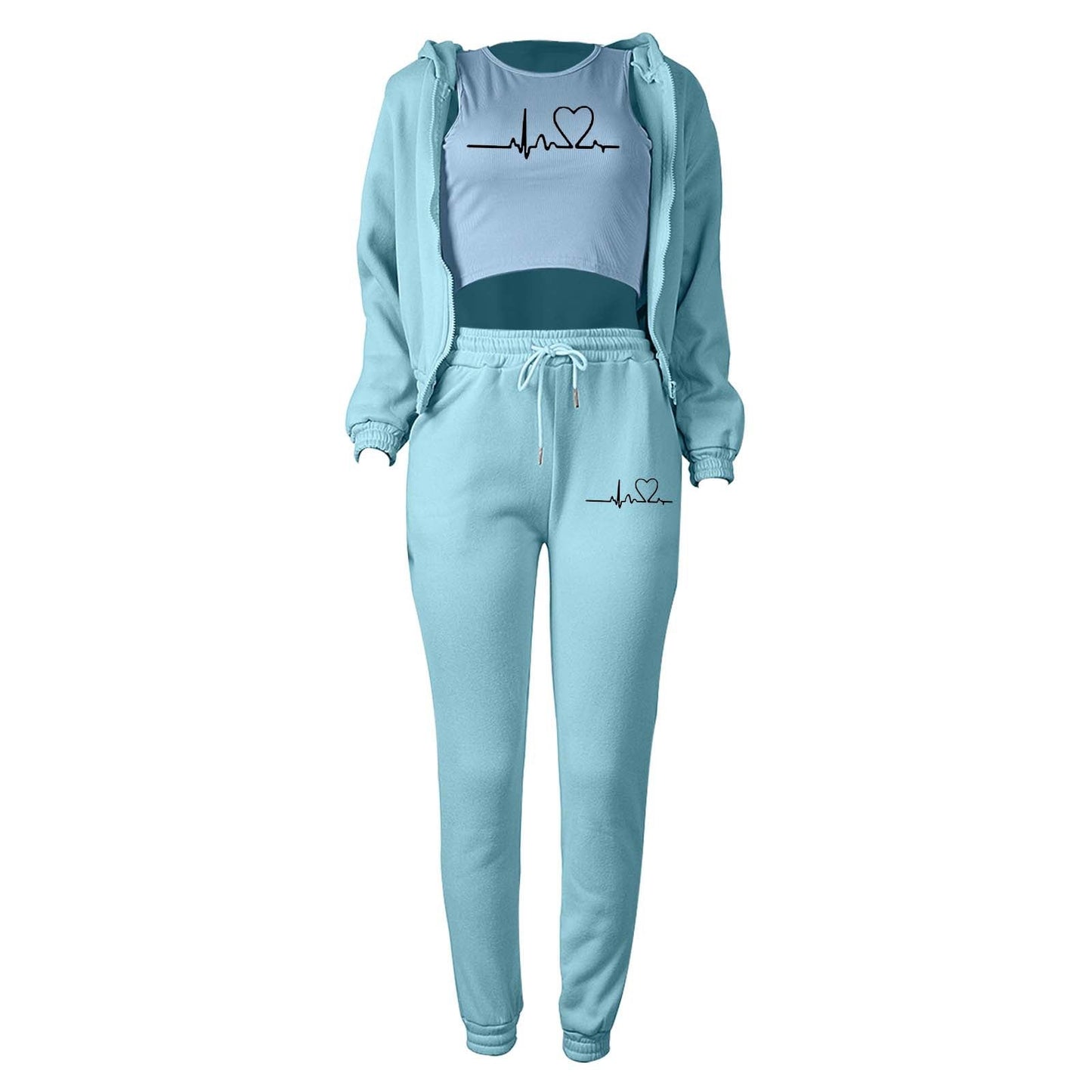 Women's Fashion Wear Brushed Hoody Hooded Leisure Suits